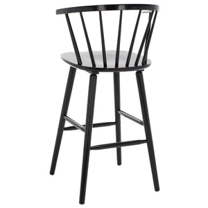 Safavieh BLANCHARD Bar Stool Set of Two – Timeless Vintage-Inspired Design for Modern Kitchens & Bars Black BST8507A-SET2
