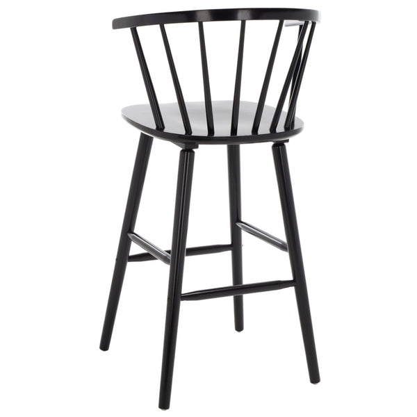 Safavieh BLANCHARD Bar Stool Set of Two – Timeless Vintage-Inspired Design for Modern Kitchens & Bars Black BST8507A-SET2
