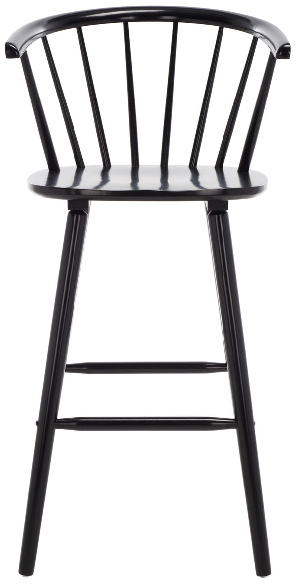 Safavieh BLANCHARD Bar Stool Set of Two – Timeless Vintage-Inspired Design for Modern Kitchens & Bars Black BST8507A-SET2