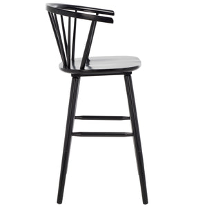 Safavieh BLANCHARD Bar Stool Set of Two – Timeless Vintage-Inspired Design for Modern Kitchens & Bars Black BST8507A-SET2