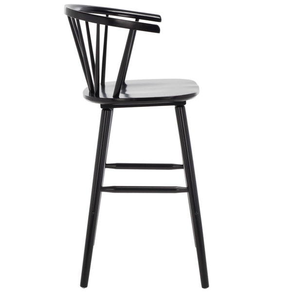 Safavieh BLANCHARD Bar Stool Set of Two – Timeless Vintage-Inspired Design for Modern Kitchens & Bars Black BST8507A-SET2