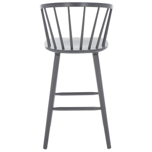 Safavieh BLANCHARD Bar Stool Set of Two – Timeless Vintage-Inspired Design for Modern Kitchens & Bars Grey BST8507C-SET2