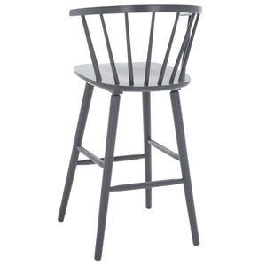 Safavieh BLANCHARD Bar Stool Set of Two – Timeless Vintage-Inspired Design for Modern Kitchens & Bars Grey BST8507C-SET2