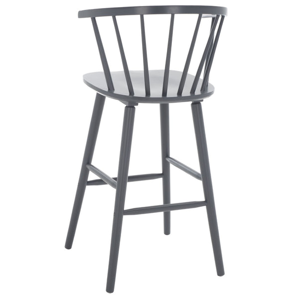Safavieh BLANCHARD Bar Stool Set of Two – Timeless Vintage-Inspired Design for Modern Kitchens & Bars Grey BST8507C-SET2