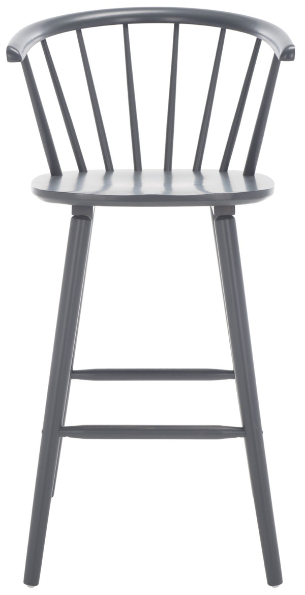 Safavieh BLANCHARD Bar Stool Set of Two – Timeless Vintage-Inspired Design for Modern Kitchens & Bars Grey BST8507C-SET2