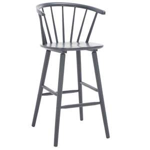 Safavieh BLANCHARD Bar Stool Set of Two – Timeless Vintage-Inspired Design for Modern Kitchens & Bars Grey BST8507C-SET2