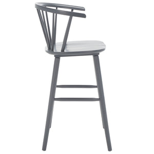 Safavieh BLANCHARD Bar Stool Set of Two – Timeless Vintage-Inspired Design for Modern Kitchens & Bars Grey BST8507C-SET2