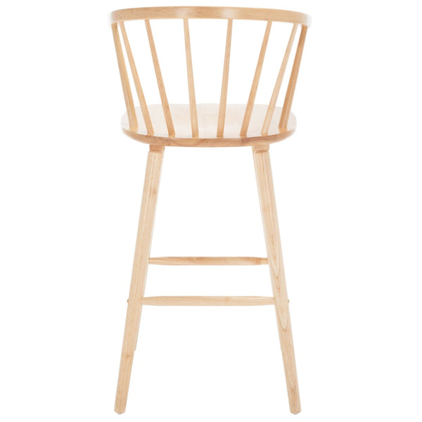 Safavieh BLANCHARD Bar Stool Set of Two – Timeless Vintage-Inspired Design for Modern Kitchens & Bars Natural BST8507D-SET2