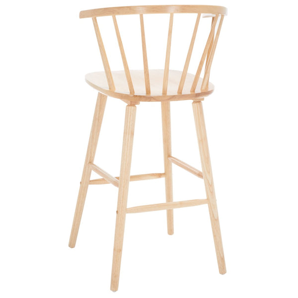 Safavieh BLANCHARD Bar Stool Set of Two – Timeless Vintage-Inspired Design for Modern Kitchens & Bars Natural BST8507D-SET2