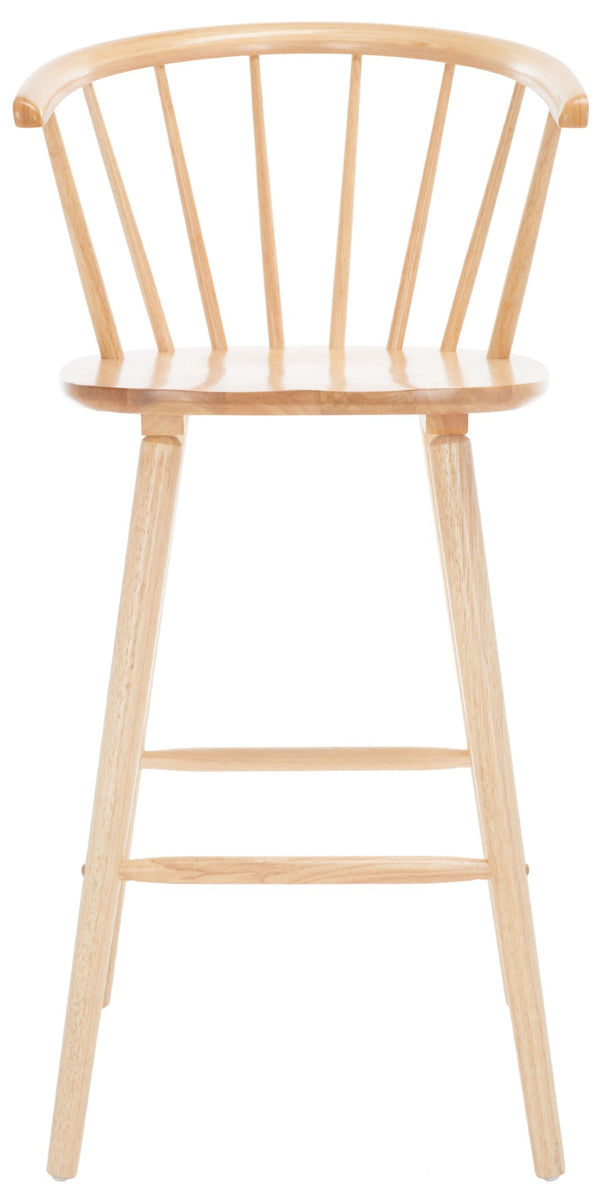 Safavieh BLANCHARD Bar Stool Set of Two – Timeless Vintage-Inspired Design for Modern Kitchens & Bars Natural BST8507D-SET2