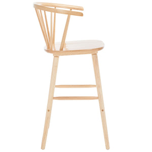 Safavieh BLANCHARD Bar Stool Set of Two – Timeless Vintage-Inspired Design for Modern Kitchens & Bars Natural BST8507D-SET2