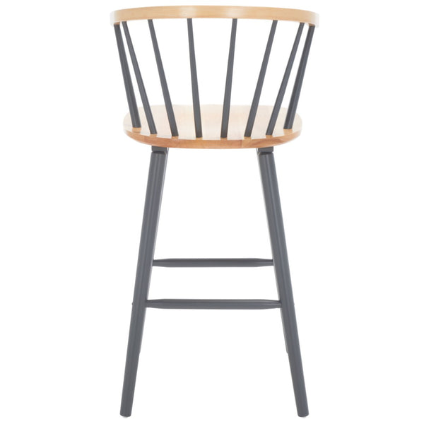 Safavieh BLANCHARD Bar Stool Set of Two – Timeless Vintage-Inspired Design for Modern Kitchens & Bars Natural / Grey BST8507E-SET2