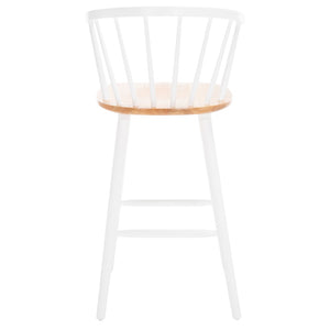 Safavieh BLANCHARD Bar Stool Set of Two – Timeless Vintage-Inspired Design for Modern Kitchens & Bars Natural / White BST8507F-SET2