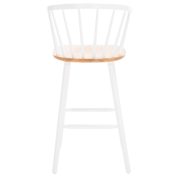 Safavieh BLANCHARD Bar Stool Set of Two – Timeless Vintage-Inspired Design for Modern Kitchens & Bars Natural / White BST8507F-SET2