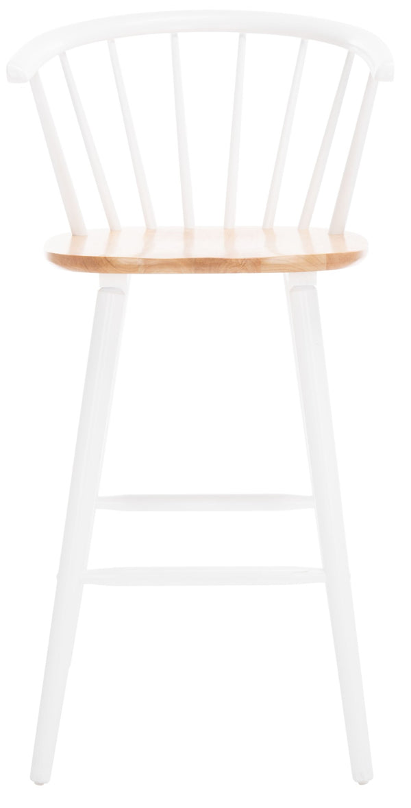 Safavieh BLANCHARD Bar Stool Set of Two – Timeless Vintage-Inspired Design for Modern Kitchens & Bars Natural / White BST8507F-SET2