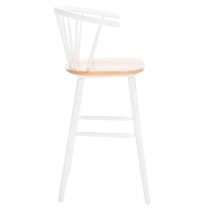 Safavieh BLANCHARD Bar Stool Set of Two – Timeless Vintage-Inspired Design for Modern Kitchens & Bars Natural / White BST8507F-SET2