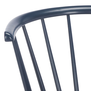 Safavieh Blanchard Bar Stool Set Of 2 - Elegant Antique-inspired Design In Sustainable Rubber Wood Finish Navy Wood Bst8507g-set2