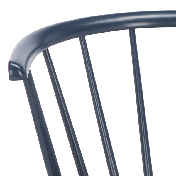 Safavieh Blanchard Bar Stool Set Of 2 - Elegant Antique-inspired Design In Sustainable Rubber Wood Finish Navy Wood Bst8507g-set2