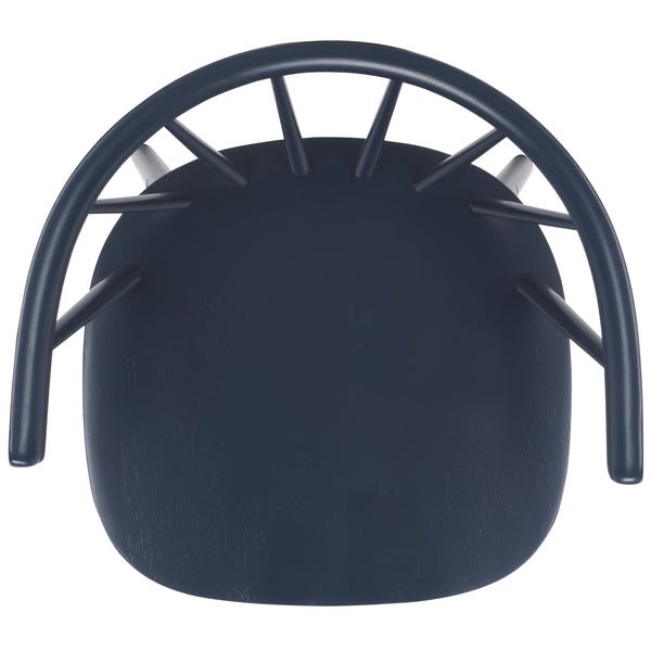 Safavieh Blanchard Bar Stool Set Of 2 - Elegant Antique-inspired Design In Sustainable Rubber Wood Finish Navy Wood Bst8507g-set2