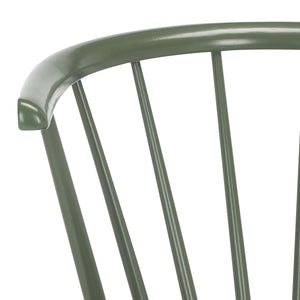 Safavieh Blanchard Bar Stool Set Of 2 - Elegant Antique-inspired Design In Sustainable Rubber Wood Finish Dusty Green Wood Bst8507h-set2