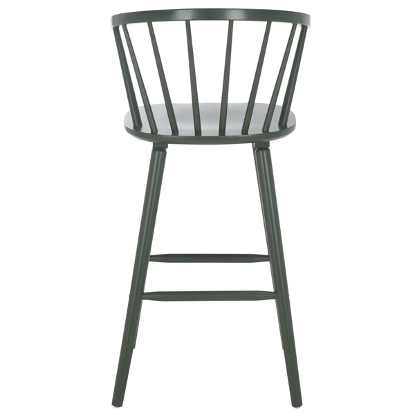 Safavieh Blanchard Bar Stool Set Of 2 - Elegant Antique-inspired Design In Sustainable Rubber Wood Finish Garden Green Wood Bst8507j-set2