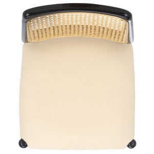 Safavieh Reinhardt Rattan Counter Stool - Handcrafted Comfort With Boucle Upholstery For Modern Spaces White / Black BST8800A