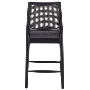 Safavieh Reinhardt Rattan Counter Stool - Handcrafted Comfort With Boucle Upholstery For Modern Spaces Grey / Black BST8800C