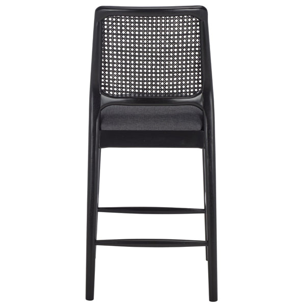 Safavieh Reinhardt Rattan Counter Stool - Handcrafted Comfort With Boucle Upholstery For Modern Spaces Grey / Black BST8800C