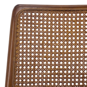 Safavieh Reinhardt Rattan Counter Stool - Handcrafted Comfort With Boucle Upholstery For Modern Spaces Grey / Walnut BST8800D