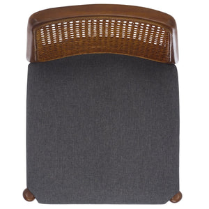 Safavieh Reinhardt Rattan Counter Stool - Handcrafted Comfort With Boucle Upholstery For Modern Spaces Grey / Walnut BST8800D