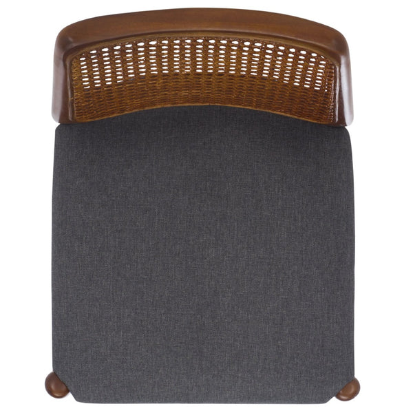 Safavieh Reinhardt Rattan Counter Stool - Handcrafted Comfort With Boucle Upholstery For Modern Spaces Grey / Walnut BST8800D