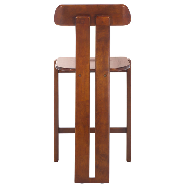 Safavieh Cayde Wood Counter Stool - Elegant Cream Boucle Seat With Durable Walnut Base For Modern Spaces Walnut Wood Bst8801a