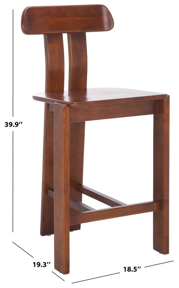 Safavieh Cayde Wood Counter Stool - Elegant Cream Boucle Seat With Durable Walnut Base For Modern Spaces Walnut Wood Bst8801a