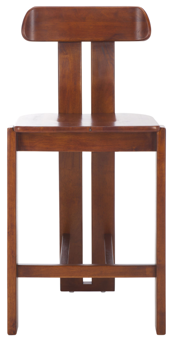 Safavieh Cayde Wood Counter Stool - Elegant Cream Boucle Seat With Durable Walnut Base For Modern Spaces Walnut Wood Bst8801a