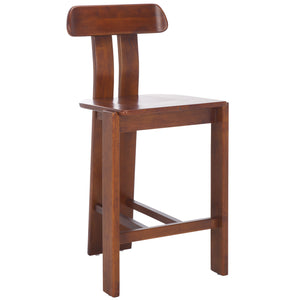 Safavieh Cayde Wood Counter Stool - Elegant Cream Boucle Seat With Durable Walnut Base For Modern Spaces Walnut Wood Bst8801a