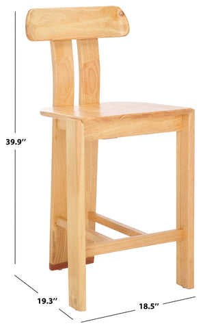 Safavieh Cayde Wood Counter Stool - Elegant Cream Boucle Seat With Durable Walnut Base For Modern Spaces Light Blonde , Wood Bst8801b