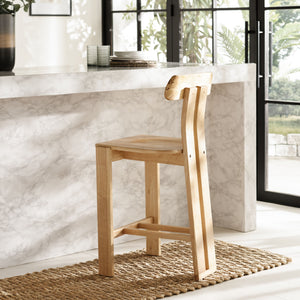 Safavieh Cayde Wood Counter Stool - Elegant Cream Boucle Seat With Durable Walnut Base For Modern Spaces Light Blonde , Wood Bst8801b