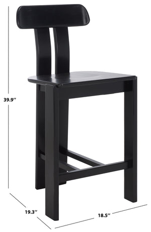 Safavieh Cayde Wood Counter Stool - Elegant Cream Boucle Seat With Durable Walnut Base For Modern Spaces Black Wood Bst8801c