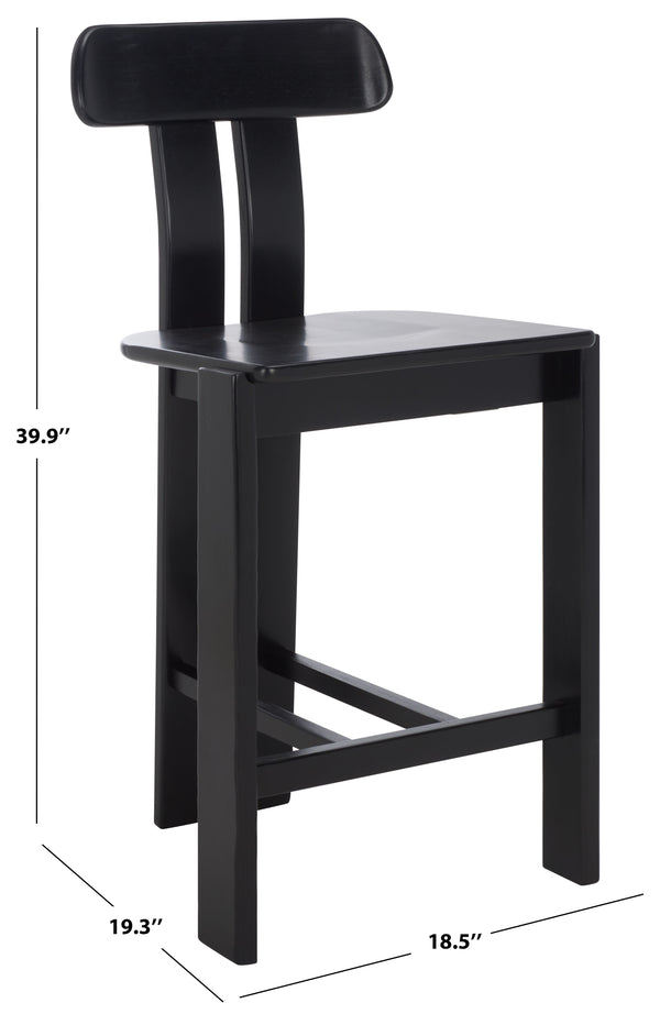 Safavieh Cayde Wood Counter Stool - Elegant Cream Boucle Seat With Durable Walnut Base For Modern Spaces Black Wood Bst8801c