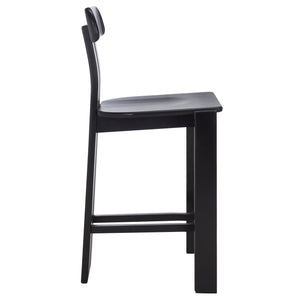 Safavieh Cayde Wood Counter Stool - Elegant Cream Boucle Seat With Durable Walnut Base For Modern Spaces Black Wood Bst8801c