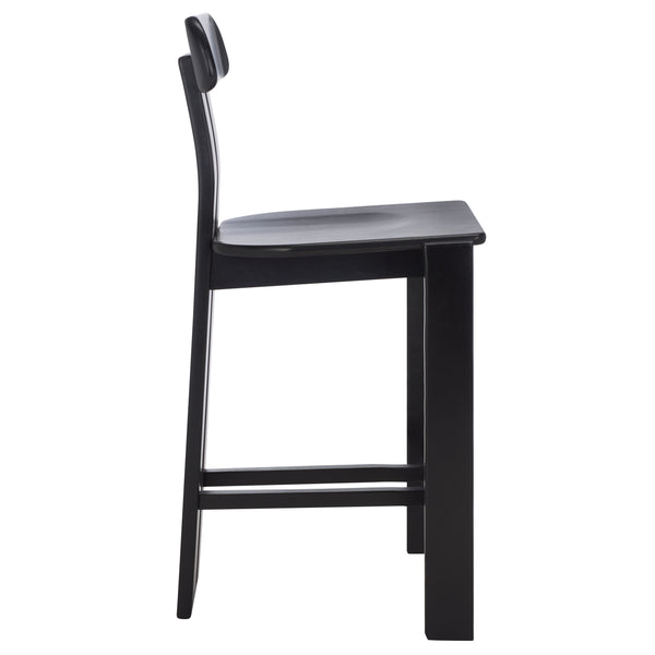 Safavieh Cayde Wood Counter Stool - Elegant Cream Boucle Seat With Durable Walnut Base For Modern Spaces Black Wood Bst8801c