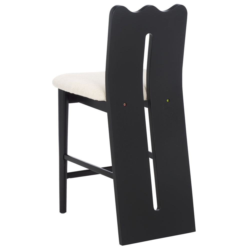 Safavieh Kieran Counter Stool - Luxurious Cream Boucle With Elegant Black Frame For Ultimate Comfort & Style Creme ,Black Wood,Fabric,Foam Bst8803a