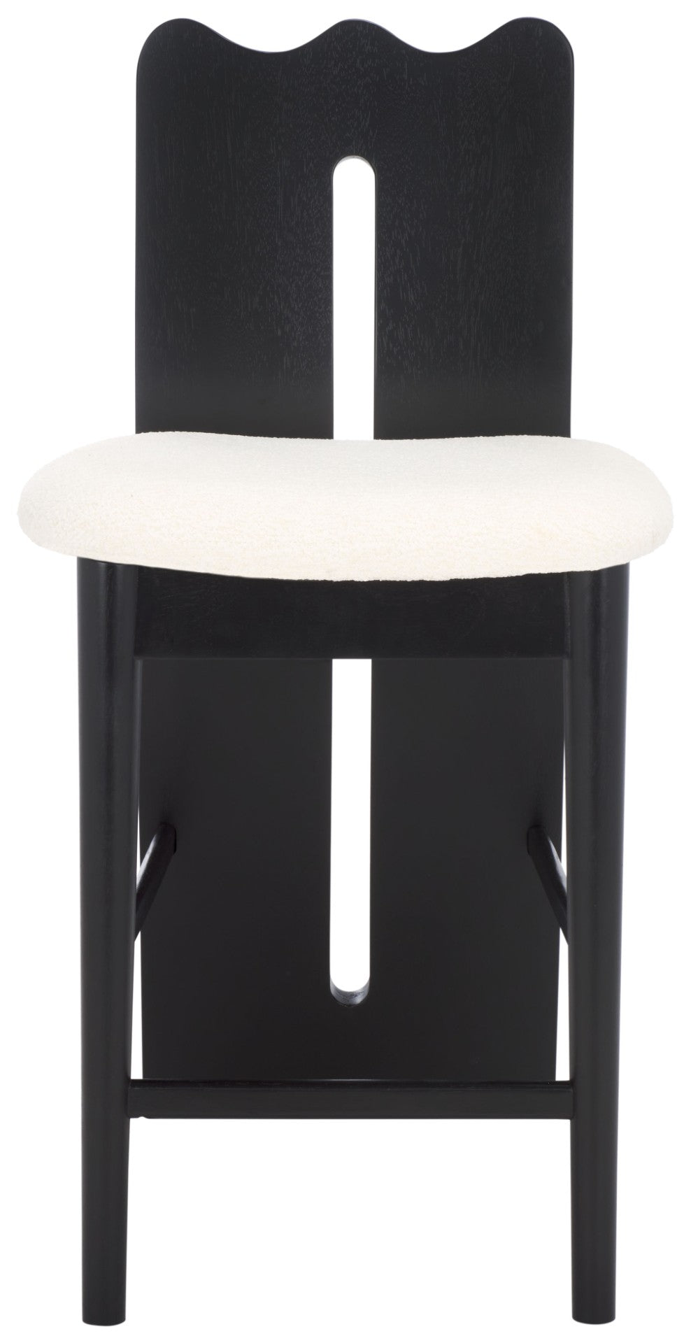 Safavieh Kieran Counter Stool - Modern Comfort With Timeless Style For Your Kitchen Or Bar Area Decor Cream Boucle / Black BST8803A