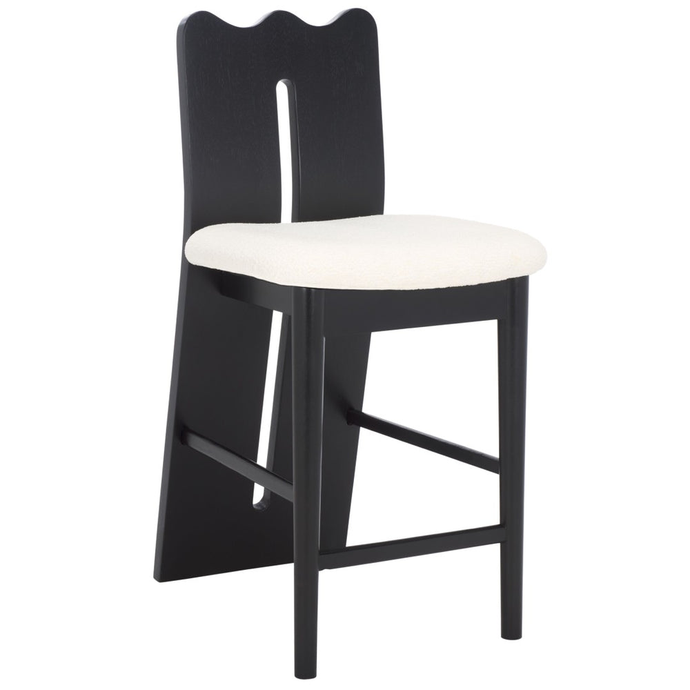 Safavieh Kieran Counter Stool - Modern Comfort With Timeless Style For Your Kitchen Or Bar Area Decor Cream Boucle / Black BST8803A