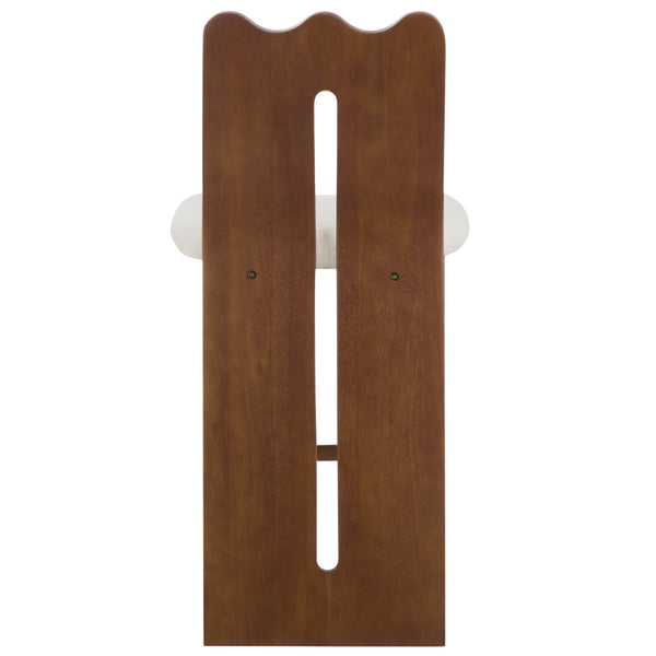 Safavieh Kieran Counter Stool - Modern Comfort With Timeless Style For Your Kitchen Or Bar Area Decor Cream Boucle / Walnut BST8803B