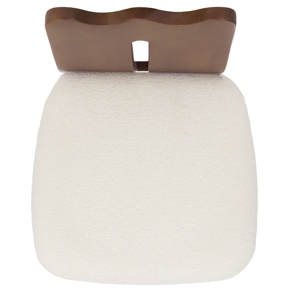 Safavieh Kieran Counter Stool - Modern Comfort With Timeless Style For Your Kitchen Or Bar Area Decor Cream Boucle / Walnut BST8803B