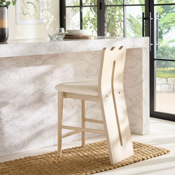 Safavieh Kieran Counter Stool - Modern Comfort With Timeless Style For Your Kitchen Or Bar Area Decor Cream Boucle / Ivory BST8803C