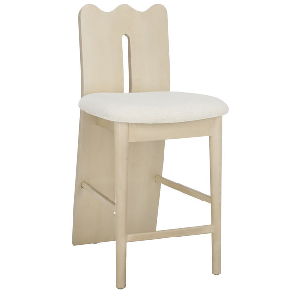 Safavieh Kieran Counter Stool - Modern Comfort With Timeless Style For Your Kitchen Or Bar Area Decor Cream Boucle / Ivory BST8803C