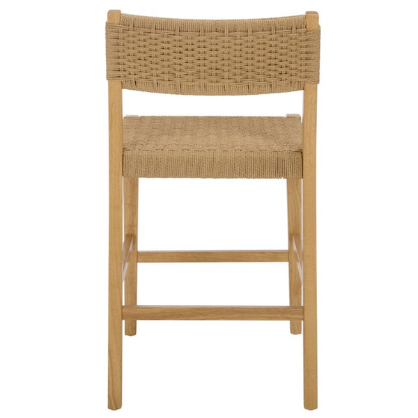 Safavieh Dutton Woven Rattan Counter Stool Natural Finish for Kitchen Islands and Breakfast Bars BST9200A