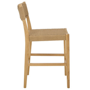 Safavieh Dutton Woven Rattan Counter Stool Natural Finish for Kitchen Islands and Breakfast Bars BST9200A